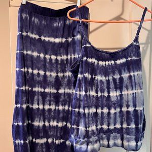 Purple tie dye tank and skirt - 2 piece set